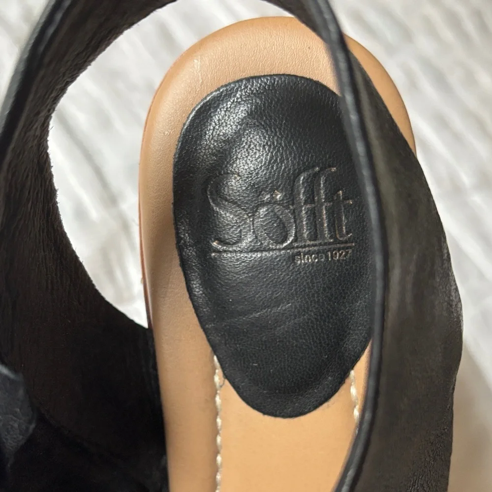 11M Softt Felicity Black Italian Leather Sandals- perfect with summer dresses - Picture 2 of 7